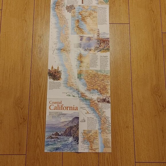 National Geographic MAP of COSTAL CALIFORNIA JULY 1993 - Picture 5 of 6